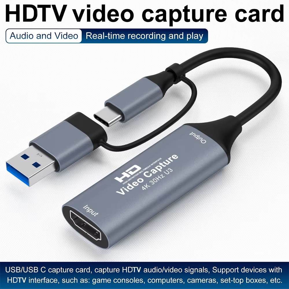 Carte de Capture Vidéo 2 en 1 USB 3.0 w Type-C 4K HDMI lel Live Broadcast w Gaming (PS5, PS4, Xbox, Switch) 2