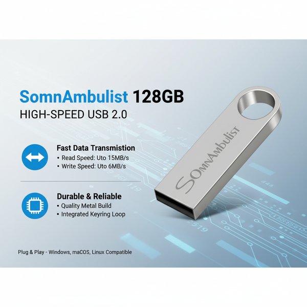 SomnAmbulist 128GB High-Speed USB 2.0 Flash Drive