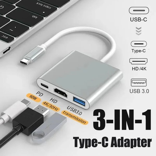USB-C To HDMI-compatible 3 in 1