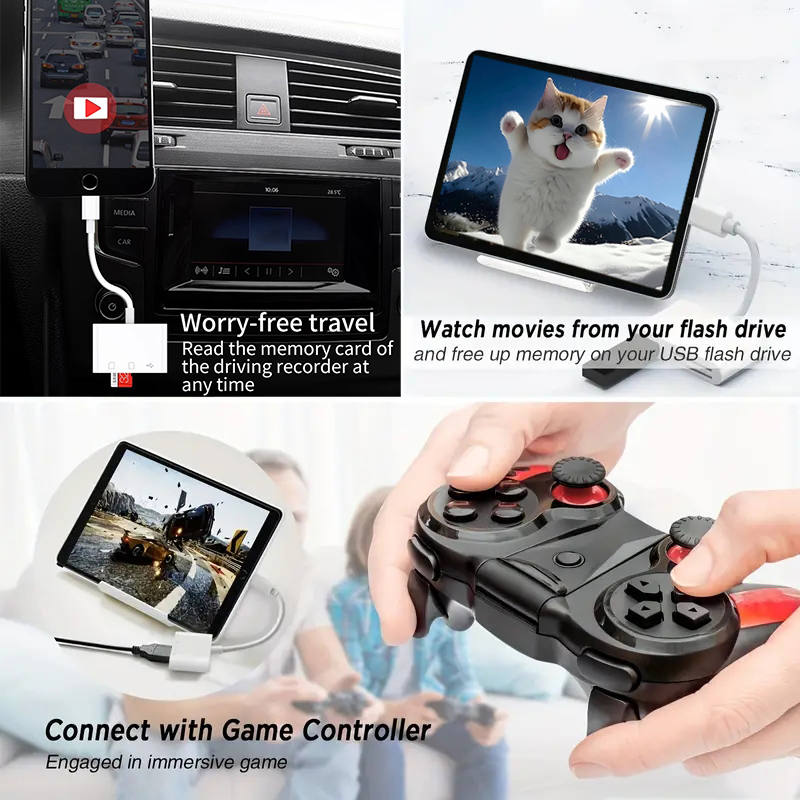 3 in 1 OTG  SD/TF Card reader & usb type C male 4