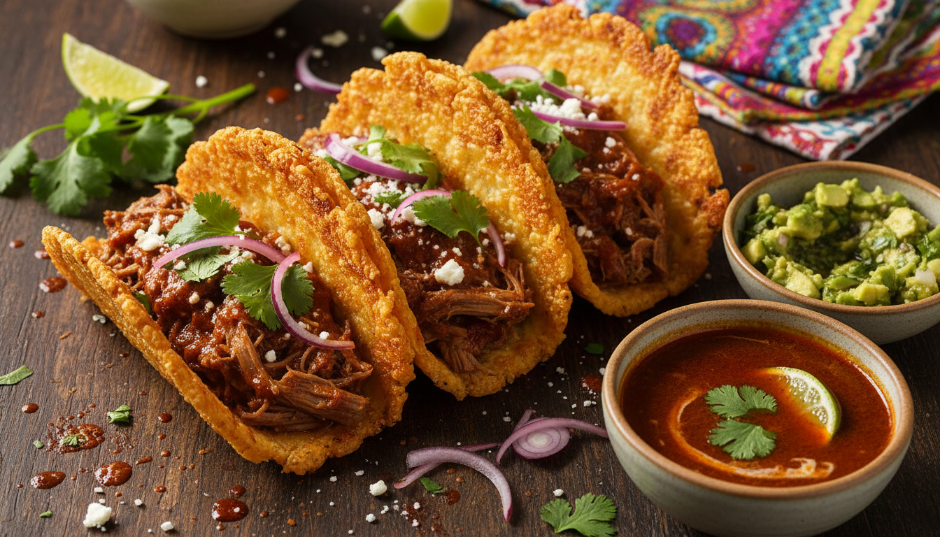 Keto Birria-Style Beef Tacos on Crispy Provolone Shells