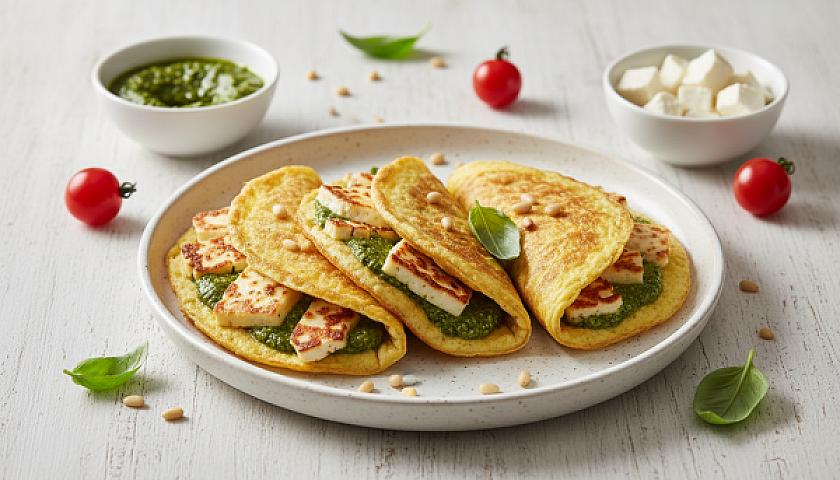 Viral Crispy Feta and Pesto Egg Wraps (Keto Edition)