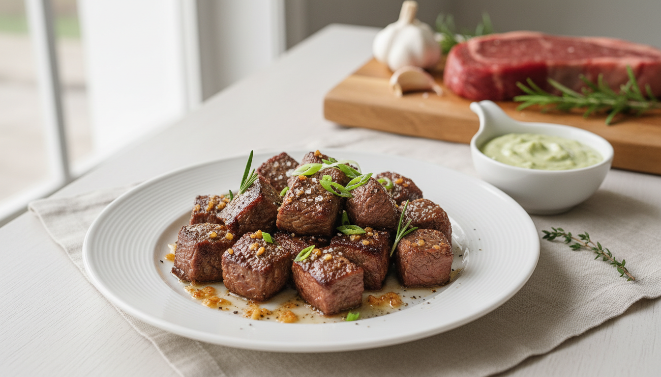 Brown Butter Garlic Ribeye Bites