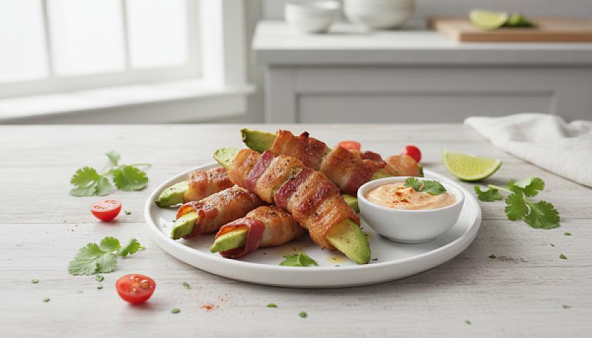 Ultimate Keto Bacon-Wrapped Avocado Fries with Chipotle Mayo