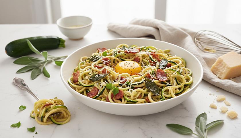 Keto Brown Butter & Sage Zucchini Carbonara