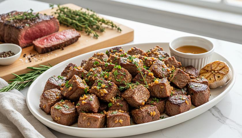 Keto Brown Butter Garlic Ribeye Bites