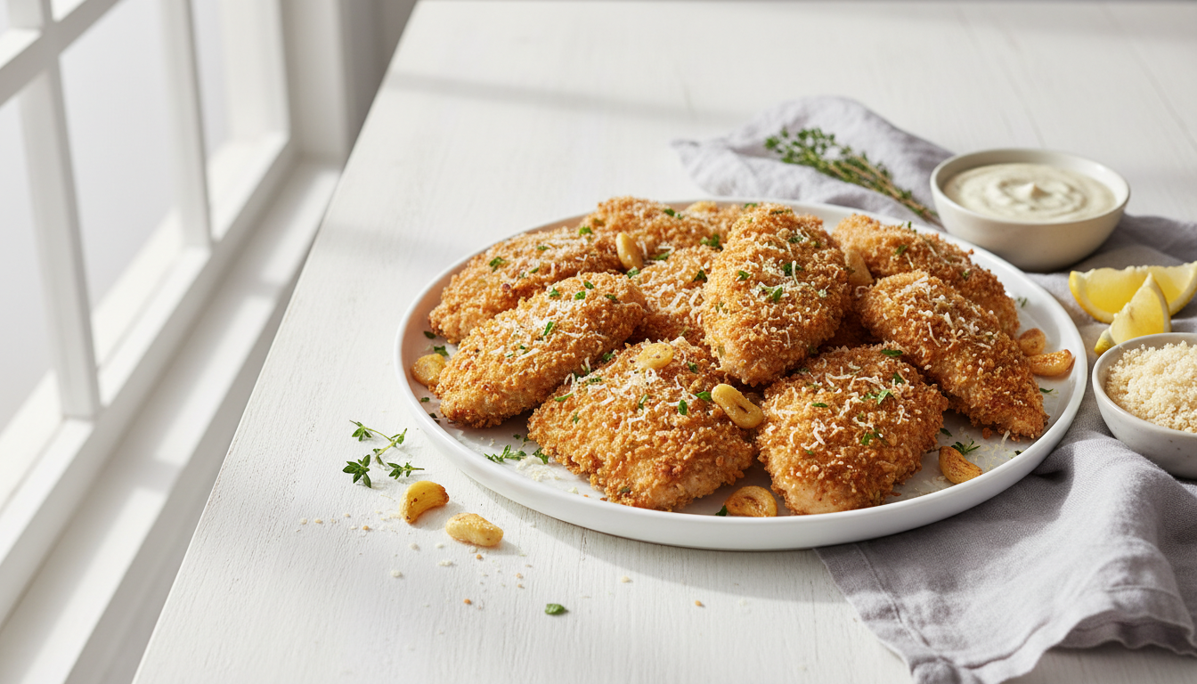 Ultimate Crispy Keto Garlic Parmesan Chicken (Pork Rind Crust)