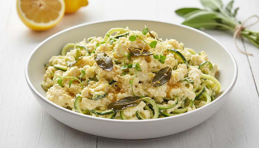 Keto Whipped Lemon Ricotta Zoodles with Brown Butter Sage