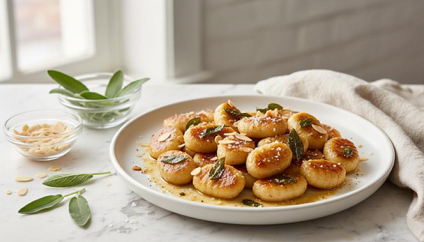 Keto Brown Butter Sage Gnocchi with Almond Flour