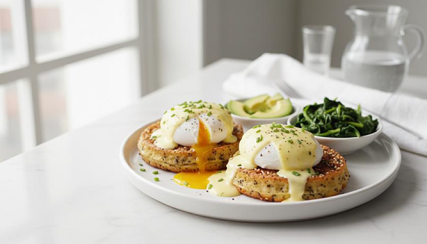 Keto Everything Bagel Chaffle Eggs Benedict