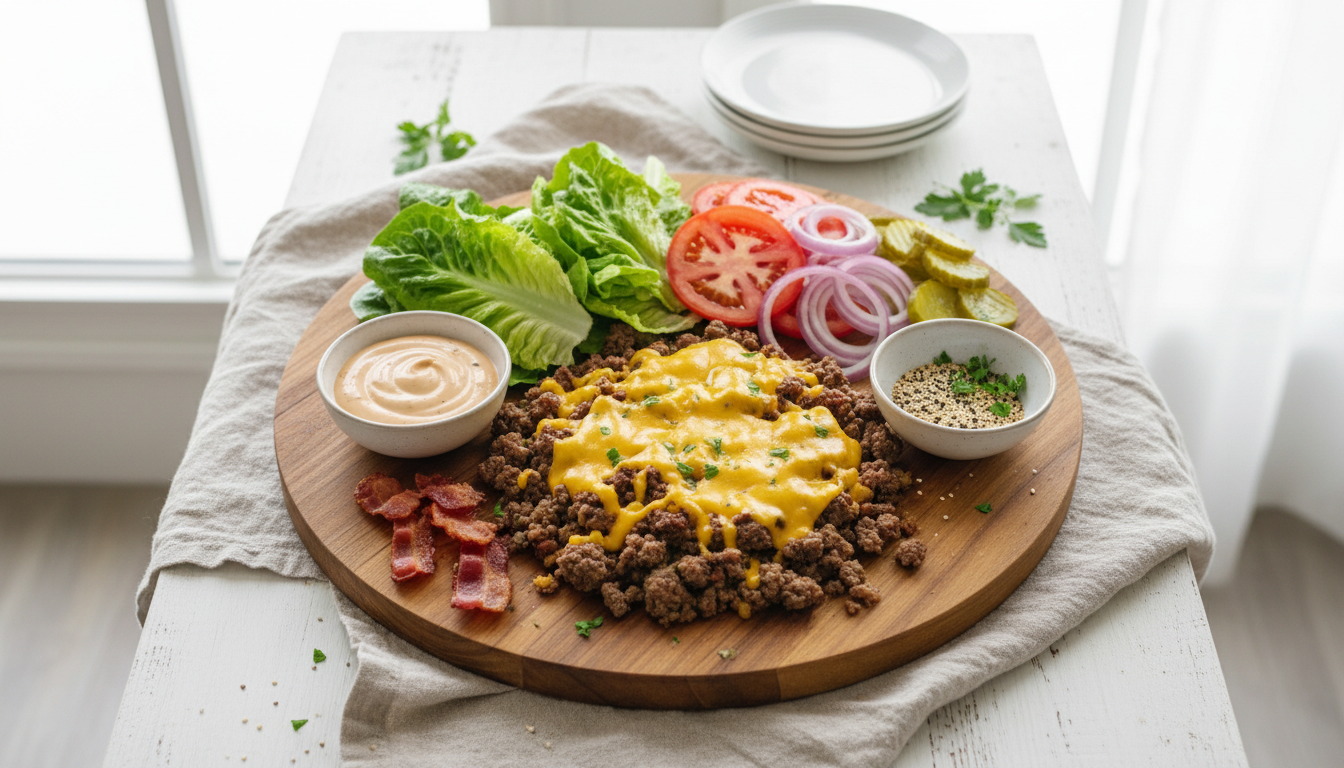 Ultimate Keto Deconstructed Smash Burger Casserole