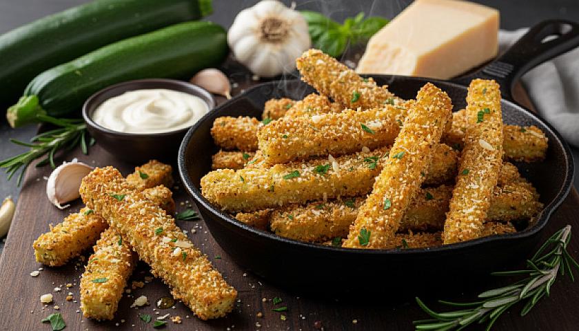 Crispy Air Fryer Garlic Parmesan Zucchini Fries
