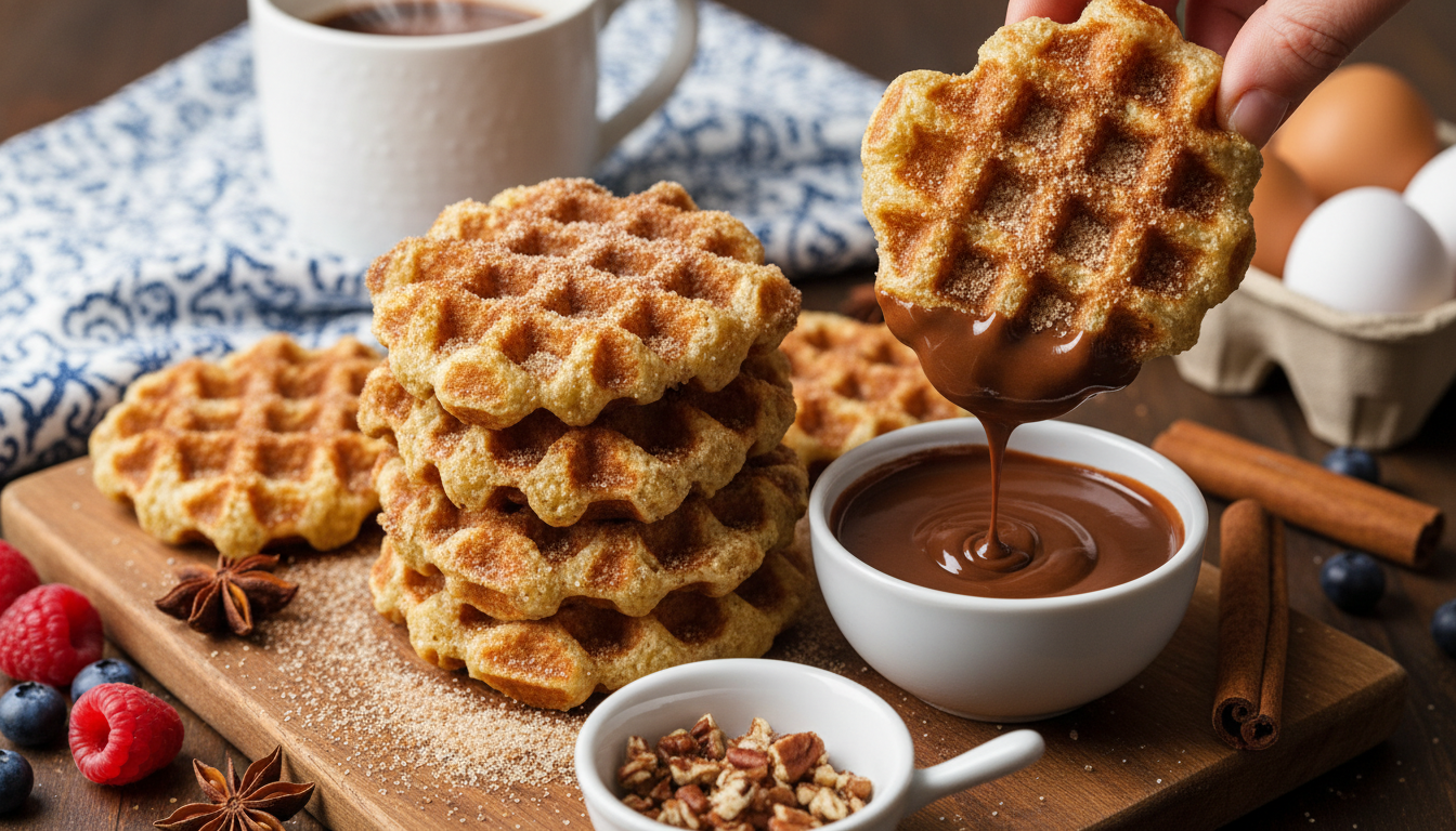 Crispy Cinnamon Sugar Keto Chaffle Churros