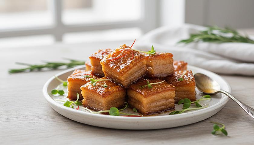 Keto Crispy Pork Belly Candy with Sticky Allulose Glaze