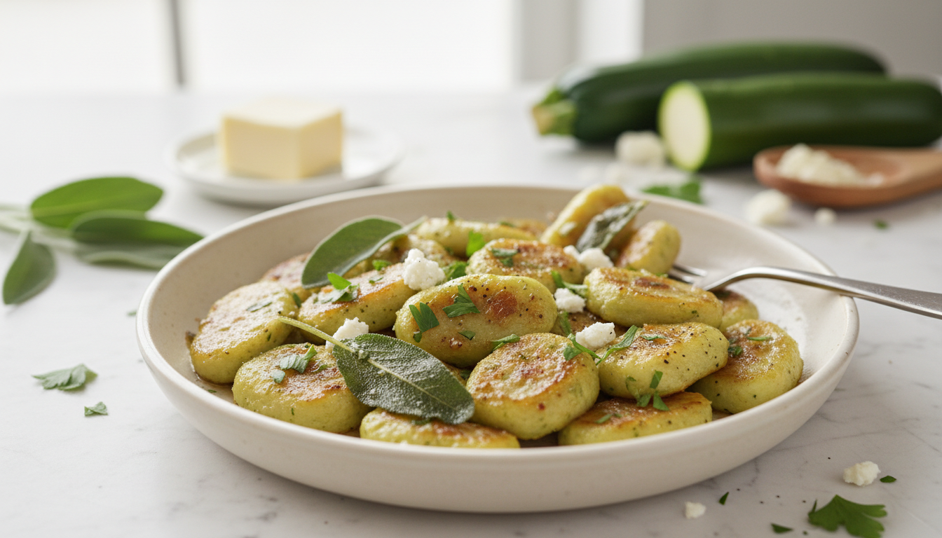 Keto Brown Butter Sage Zucchini Gnocchi