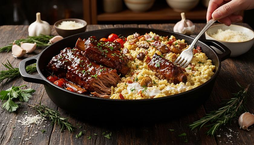 Melt-in-Your-Mouth Keto Braised Short Ribs with Creamy Cauliflower Risotto