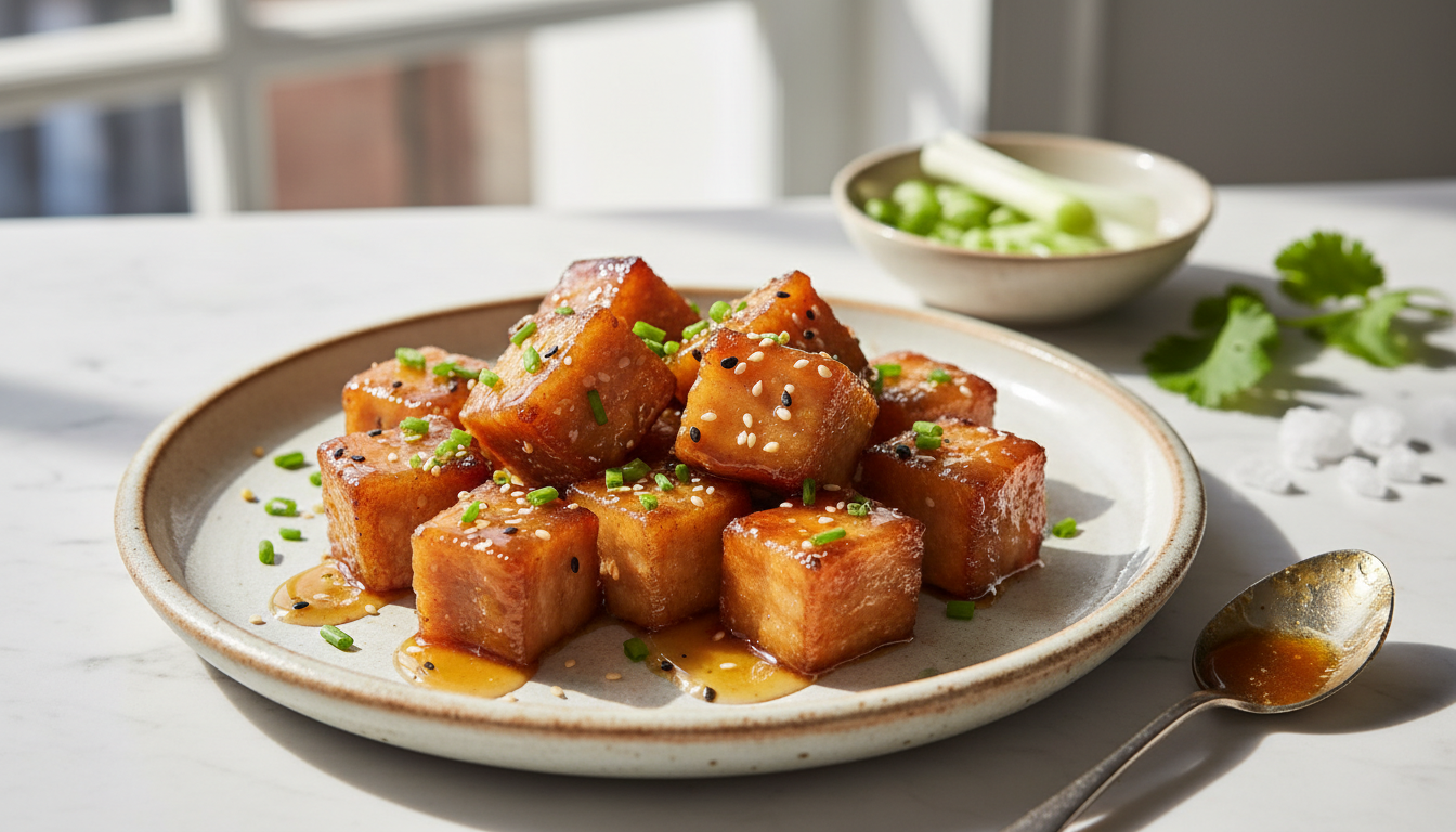 Sticky Keto Pork Belly Candy with Allulose Glaze