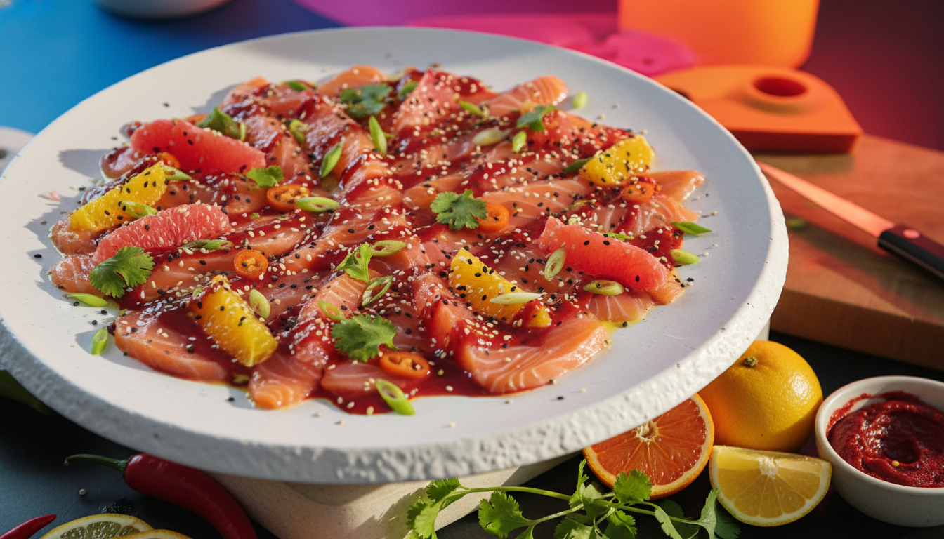 Gochujang Citrus Salmon Crudo