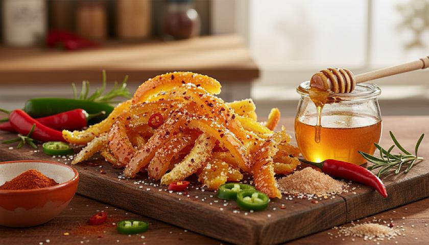 Spicy Hot Honey & Chili Candied Orange Peels