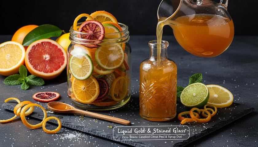 Liquid Gold & Stained Glass: Zero-Waste Candied Citrus Peel & Syrup Duo