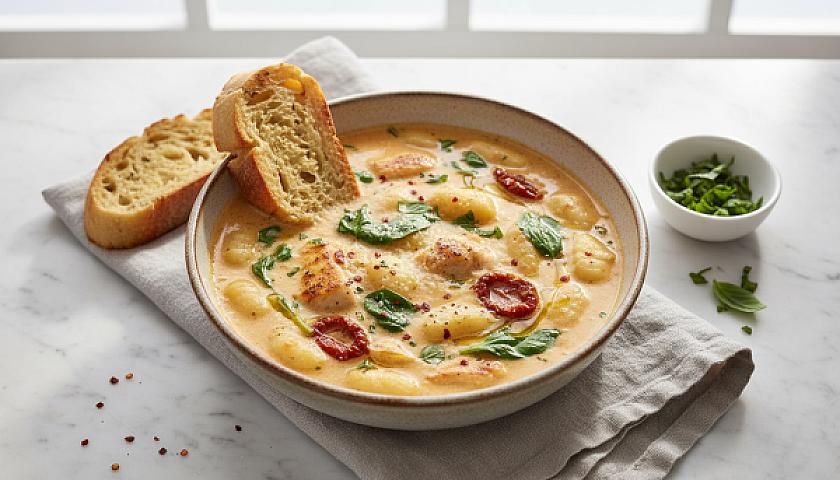 Creamy Tuscan Marry Me Chicken Gnocchi Soup