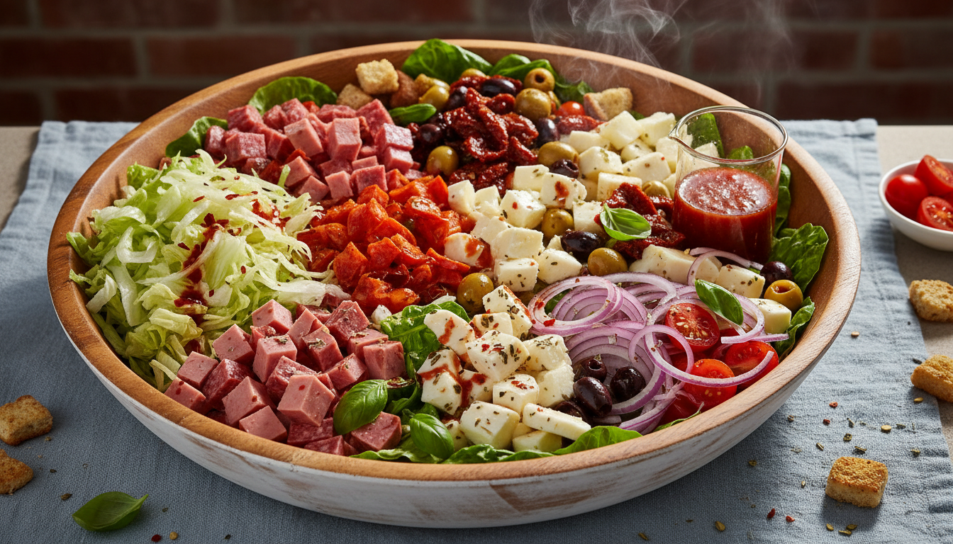 Deconstructed Italian Chopped Deli Salad Bowl