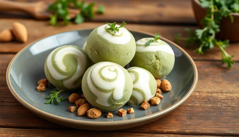 Low‑Carb Matcha Green Tea Fat Bombs with Almond Butter Swirl