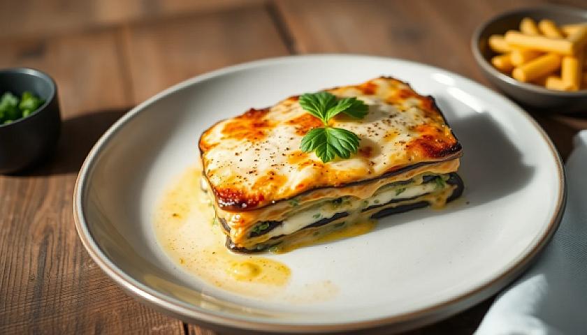 Low‑Carb Mediterranean Eggplant Lasagna with Ricotta & Basil Pesto