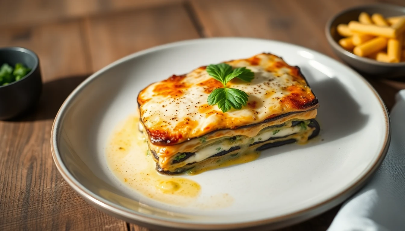Low‑Carb Mediterranean Eggplant Lasagna with Ricotta & Basil Pesto