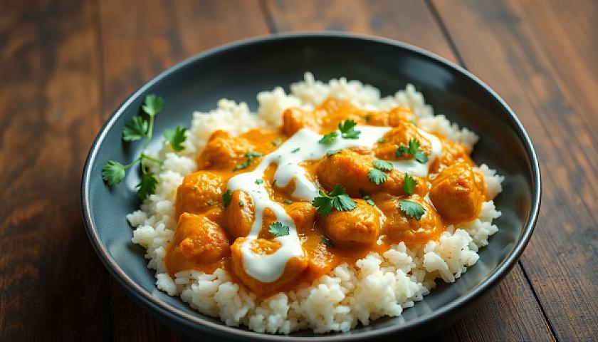 Keto Indian Butter Chicken with Coconut Cream and Cauliflower Rice