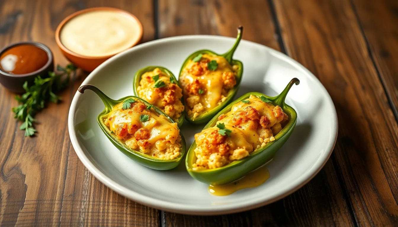 Keto Cheddar & Jalapeño Stuffed Mini Peppers