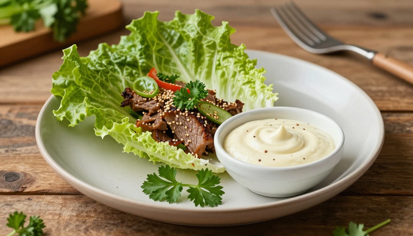 Keto Korean BBQ Beef Lettuce Wraps with Sesame‑Garlic Sauce