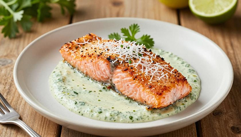 Crispy Coconut‑Crusted Salmon with Lime‑Cilantro Cream