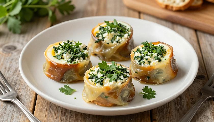 Keto Mediterranean Eggplant Rollatini with Ricotta‑Spinach Filling