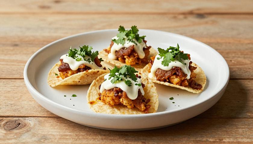 Keto Mexican Cauliflower Taco Shells with Chipotle Crema