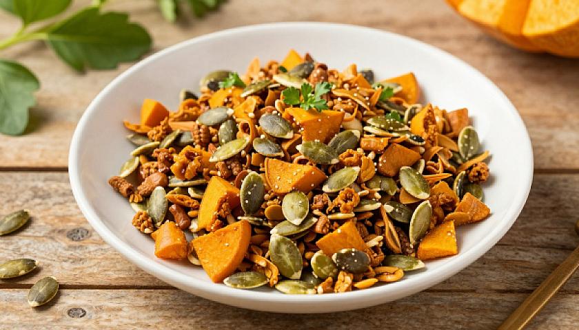 Keto Spicy Roasted Pumpkin Seed Snack Mix
