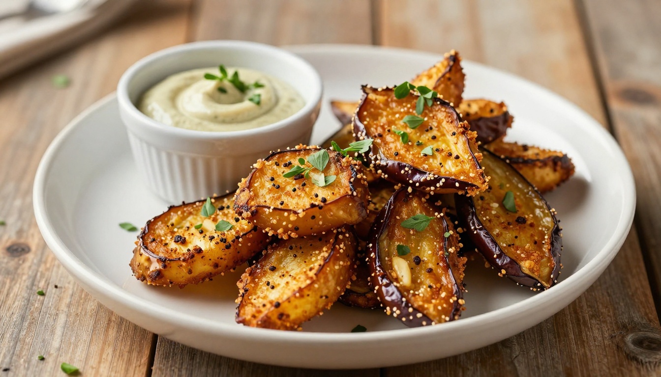 Keto Za'atar‑Crusted Eggplant Fries with Tahini Dip
