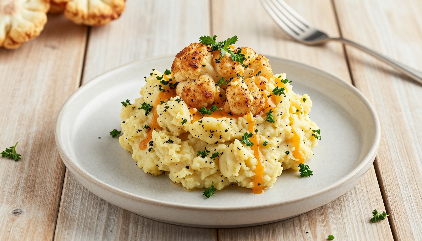 Keto Smoked Gouda and Chive Cauliflower Mash