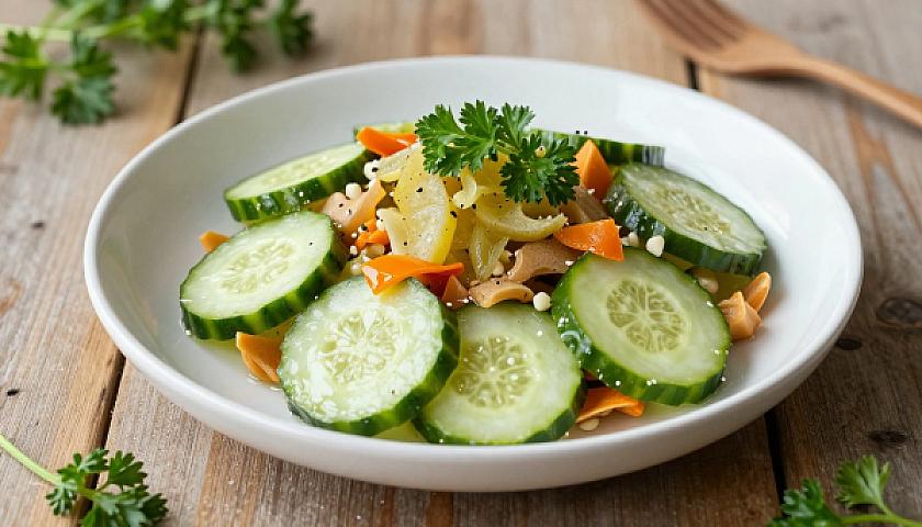 Keto Ginger-Lime Pickled Cucumber Salad