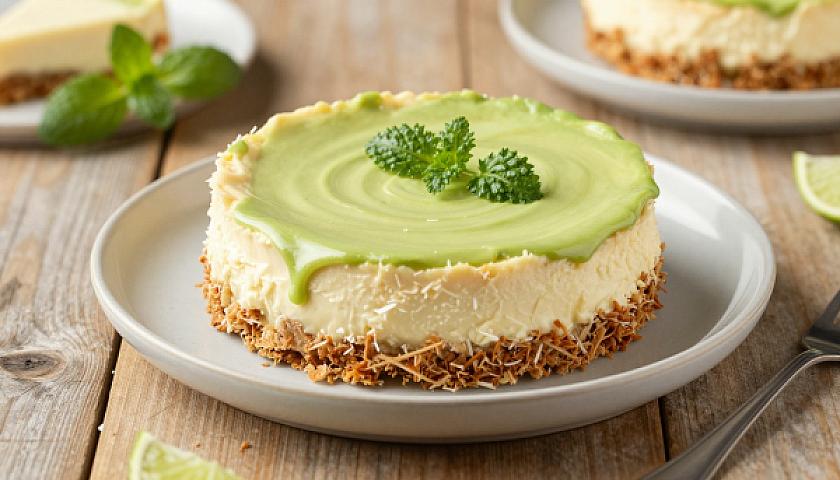 Keto Avocado Lime Cheesecake Fat Bombs with Coconut Crust