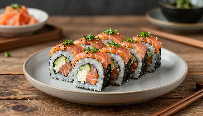 Japanese-Inspired Keto Sushi Rolls with Smoked Salmon & Cream Cheese