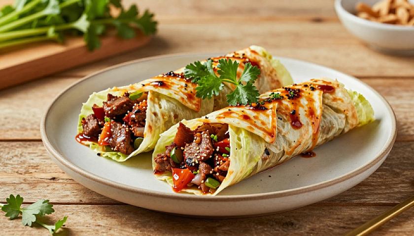 Spicy Korean BBQ Beef Lettuce Wraps