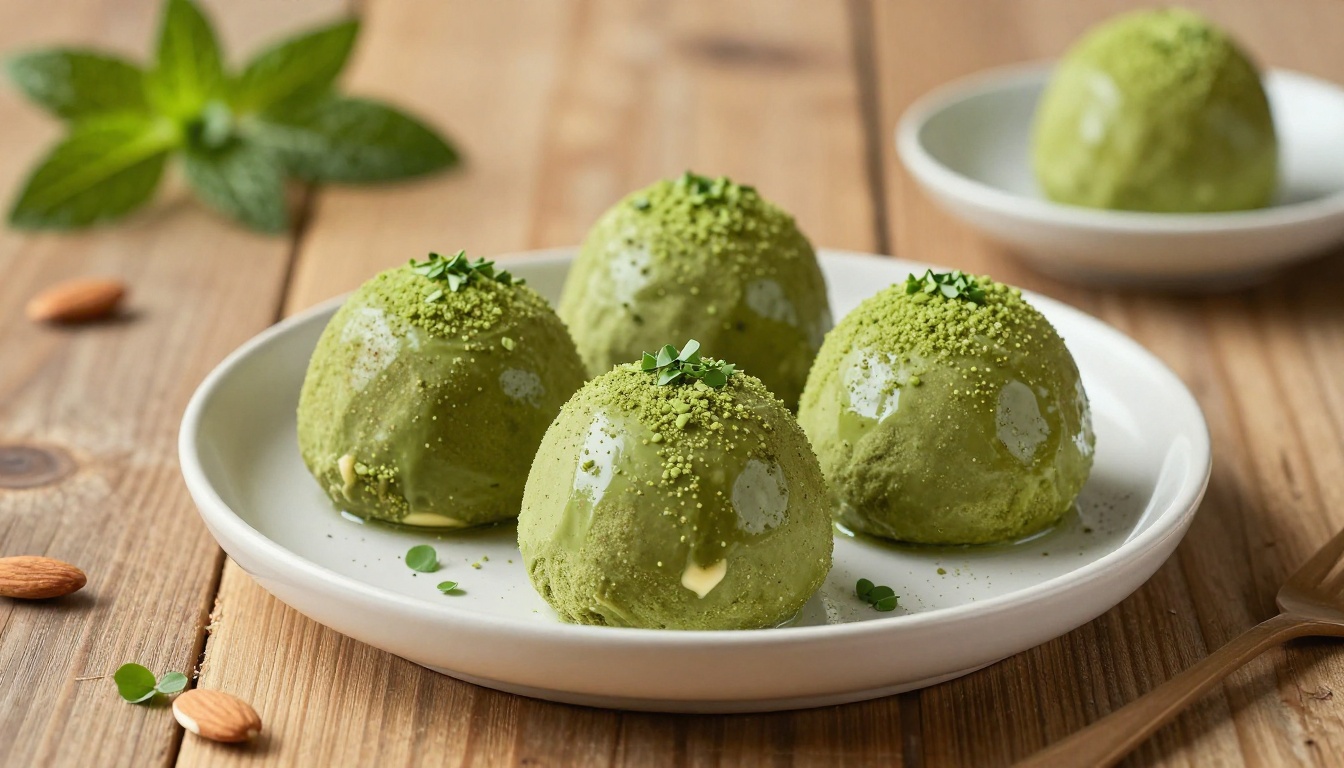 Silky Matcha Green Tea Fat Bombs with Almond Butter