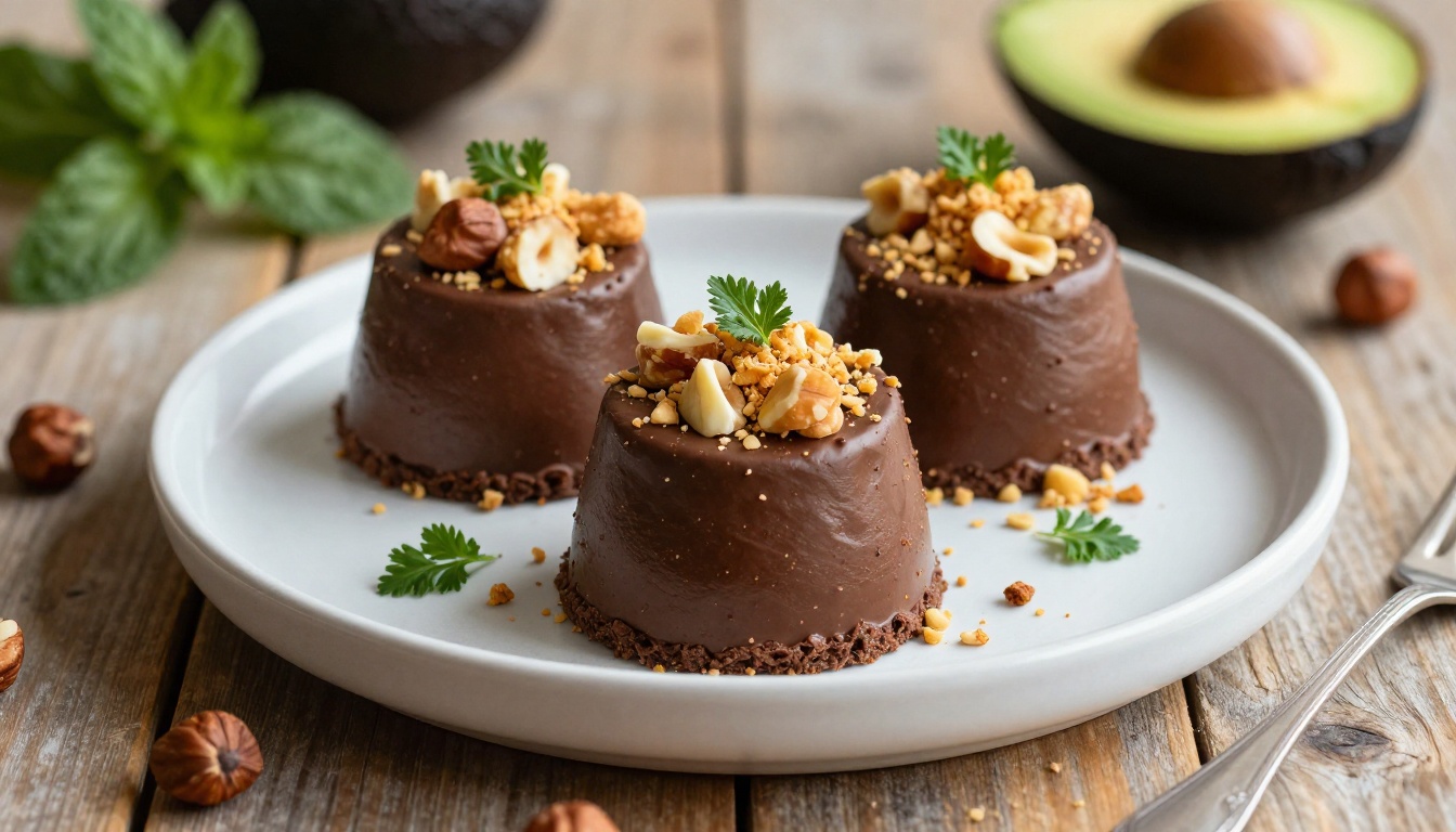 Rich Chocolate Avocado Mousse with Crushed Hazelnuts