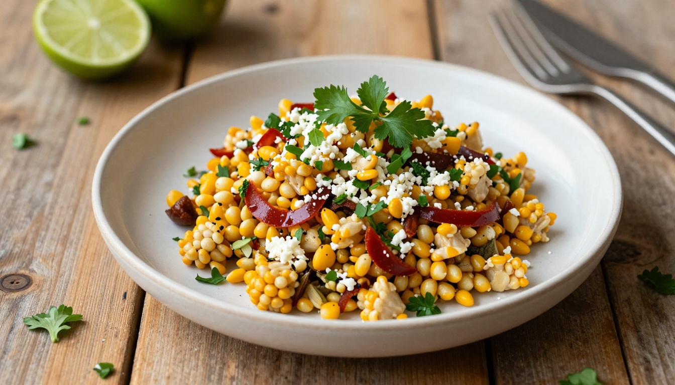 Keto Mexican Street Corn Salad with Cotija Cheese and Chili Lime